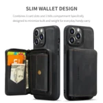 JEEHOOD Magnetic Zipper Wallet Leather Phone Case, For iPhone 15 Pro Max, For iPhone 15 Pro, For iPhone 15 Plus, For iPhone 15 - Image 6