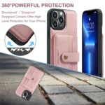 JEEHOOD RFID Blocking Anti-Theft Magnetic PU Phone Case, For iPhone 15 Pro Max, For iPhone 15 Pro, For iPhone 15 Plus, For iPhone 15 - Image 2