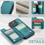 CaseMe C22 Card Slots Holder RFID Anti-theft Phone Case, For iPhone 15 Pro Max, For iPhone 15 Pro, For iPhone 15 Plus, For iPhone 15 - Image 6