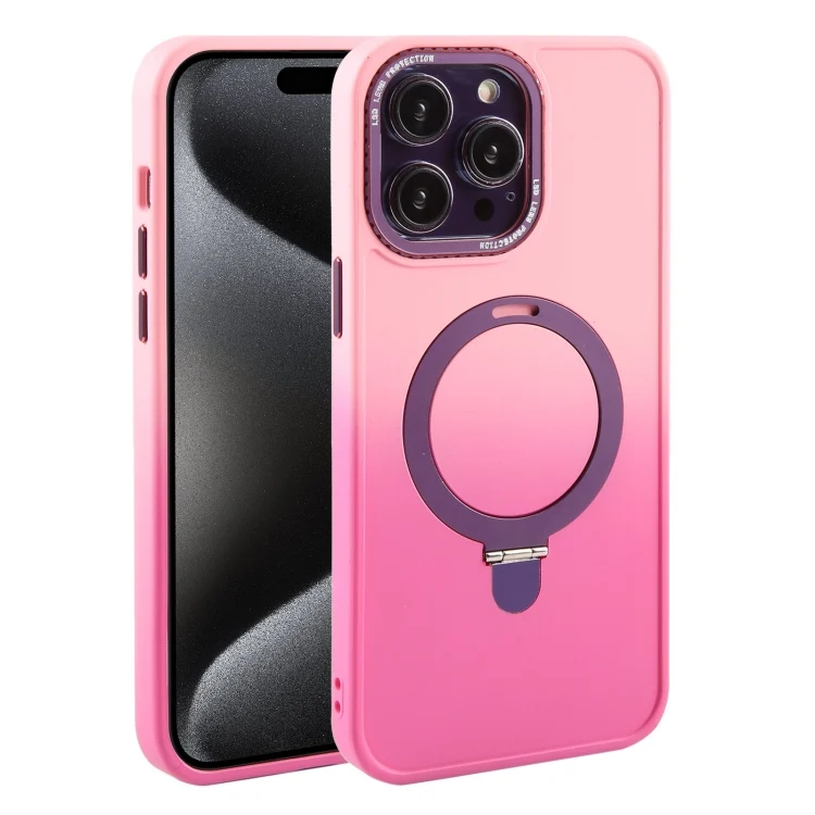 Gradient MagSafe Holder Liquid TPU Hybrid PC Phone Case, For iPhone 15 Pro Max, For iPhone 15 Pro, For iPhone 15 Plus, For iPhone 15