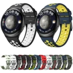 Two Color Round Hole Silicone Watch Band - Image 2