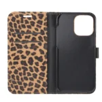 Leopard Pattern Horizontal Flip Leather Phone Case, For iPhone 15 Pro Max, For iPhone 15 Pro, For iPhone 15 Plus, For iPhone 15 - Image 4