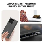 Magnetic Napa Texture Leather Phone Case with Holder, For iPhone 14 Plus, For iPhone 14, For iPhone 14 Pro, For iPhone 14 Pro Max - Image 5