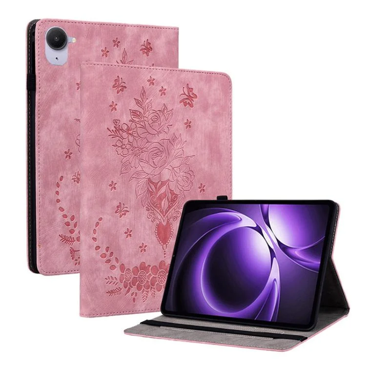 Butterfly Rose Embossed Leather Tablet Case, For Xiaomi Redmi K Pad 8.8 inch, For Redmi Pad 2 / Redmi Pad SE 11 2025, For Xiaomi Pad 7 / Pad 7 Pro