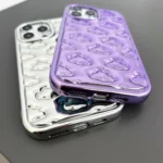 Cloud Texture Electroplated TPU Phone Case, For iPhone 15 Pro Max, For iPhone 15 Pro, For iPhone 15 Plus, For iPhone 15 - Image 3