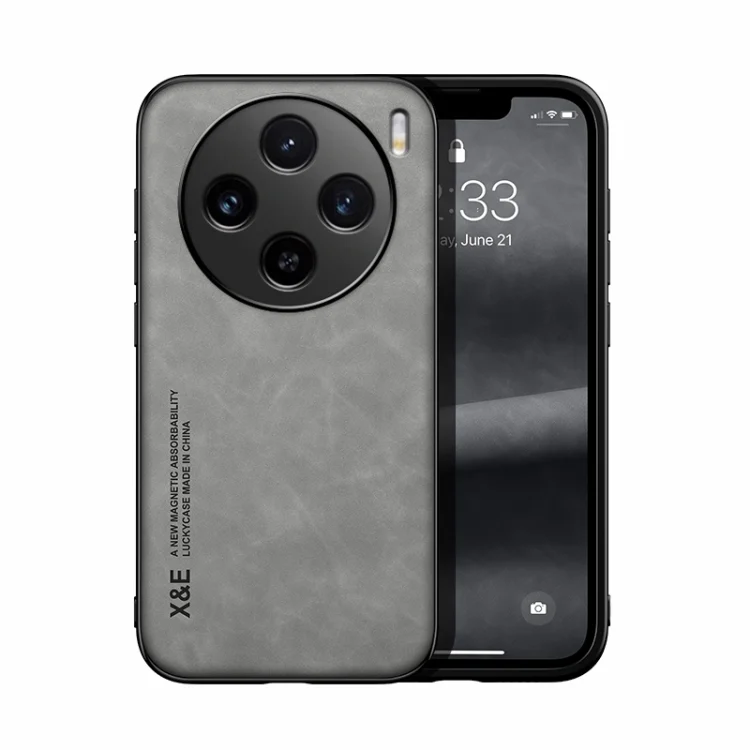 Skin Feel Magnetic Leather Back Phone Case, For vivo X100, For vivo iQOO 12 Pro, For vivo iQOO 12, For vivo V29e, For vivo V29e Global