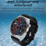 HDT MAX 1.60 inch Black Dial Leather Band IP68 Waterproof Smart Watch Support Bluetooth Call - Image 8