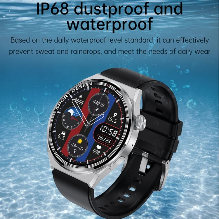 EDA0056474_B7.webp HDT MAX 1.60 inch Silver Dial Silicone Band IP68 Waterproof Smart Watch Support Bluetooth Call - Image 8