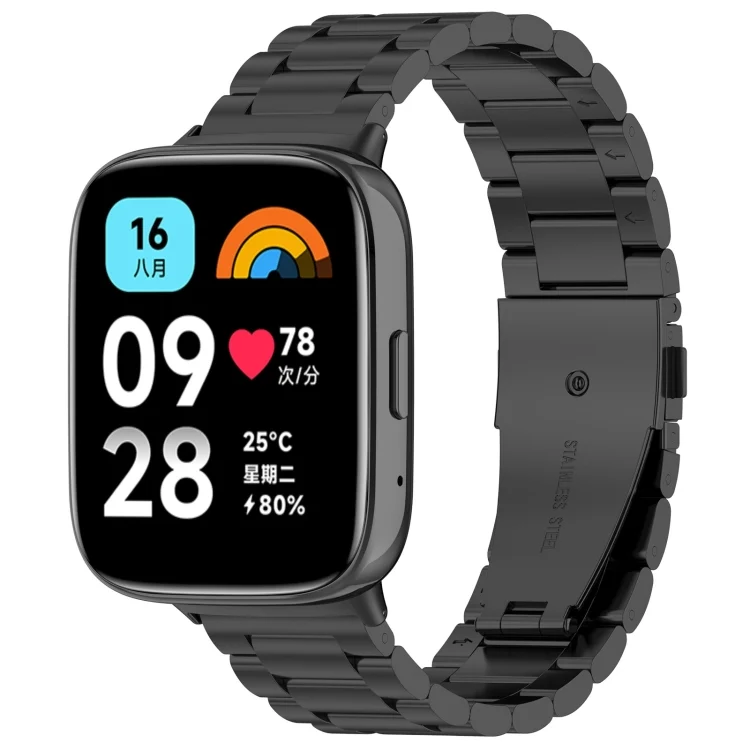 Three-bead Metal Stainless Steel Watch Band