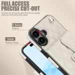 Crossbody Rhombic Horizontal Wallet Leather Phone Case, For iPhone 16, For iPhone 15 Pro Max, For iPhone 15 Pro - Image 4