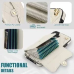 Crossbody Rhombic Horizontal Wallet Leather Phone Case, For iPhone 16, For iPhone 15 Pro Max, For iPhone 15 Pro - Image 6