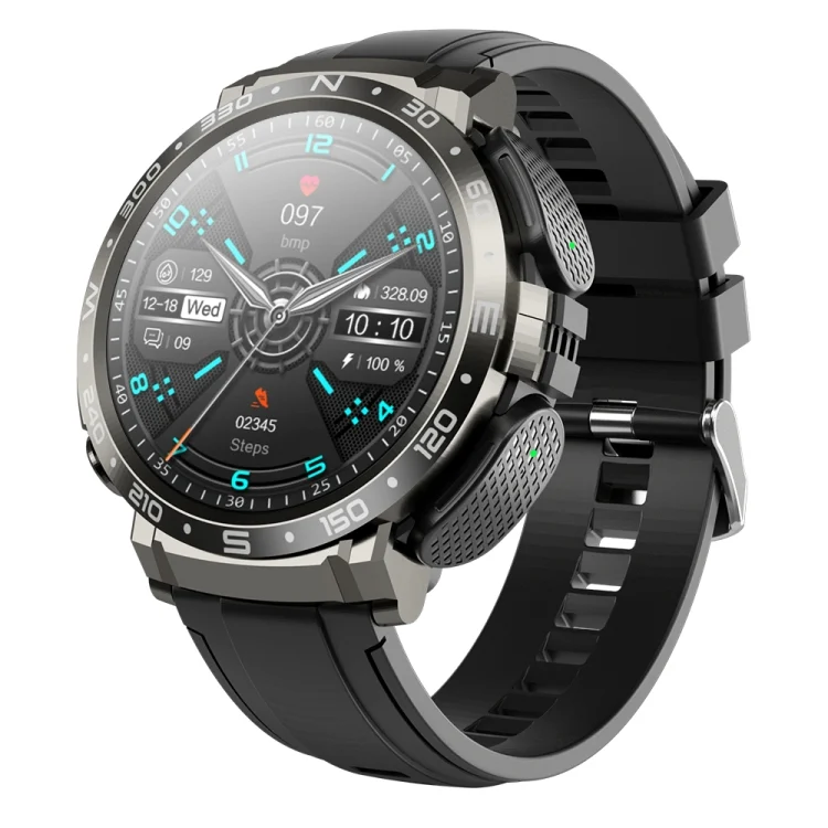 EDA005674401A.webp M68 Plus 1.52 inch Round Screen 2 in 1 Bluetooth Earphone Smart Watch, 512MB Memory Support Health Monitoring - Image 1