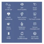 M68 Plus 1.52 inch Round Screen 2 in 1 Bluetooth Earphone Smart Watch, 512MB Memory Support Health Monitoring - Image 4