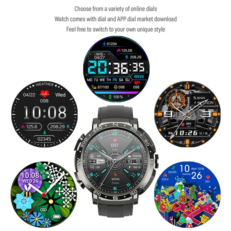 EDA005674401A_8.webp M68 Plus 1.52 inch Round Screen 2 in 1 Bluetooth Earphone Smart Watch, 512MB Memory Support Health Monitoring - Image 9