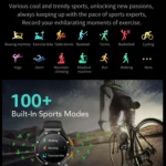 HT8 1.46 inch Round Screen Bluetooth Smart Watch, Support Health Monitoring & 100+ Sports Modes & Alipay - Image 5