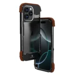 R-JUST Ironwood Generation Metal Hybrid Wood Phone Case, For iPhone 16 Pro Max, For iPhone 16 Pro, For iPhone 16 Plus, For iPhone 16, For iPhone 15 Pro Max, For iPhone 15 Pro, For iPhone 15 Plus...