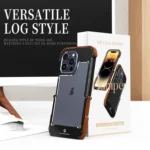 R-JUST Ironwood Generation Metal Hybrid Wood Phone Case, For iPhone 16 Pro Max, For iPhone 16 Pro, For iPhone 16 Plus, For iPhone 16, For iPhone 15 Pro Max, For iPhone 15 Pro, For iPhone 15 Plus... - Image 8