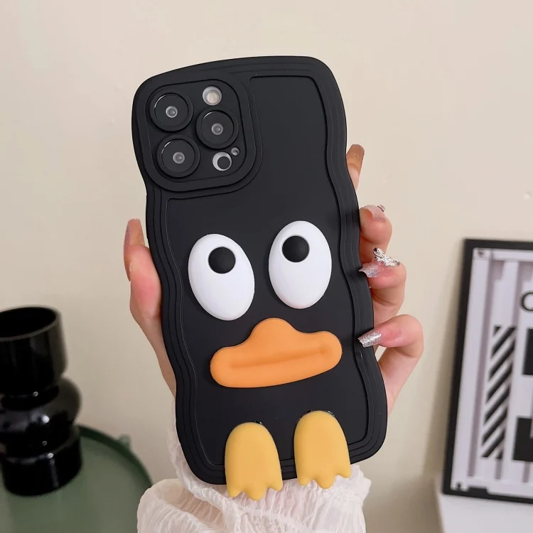 EDA005701204A_1.webp Wave Edge Big Duck Silicone Phone Case with Wristband, For iPhone 15 Pro Max, For iPhone 15 Pro, For iPhone 15 Plus, For iPhone 15 - Image 6