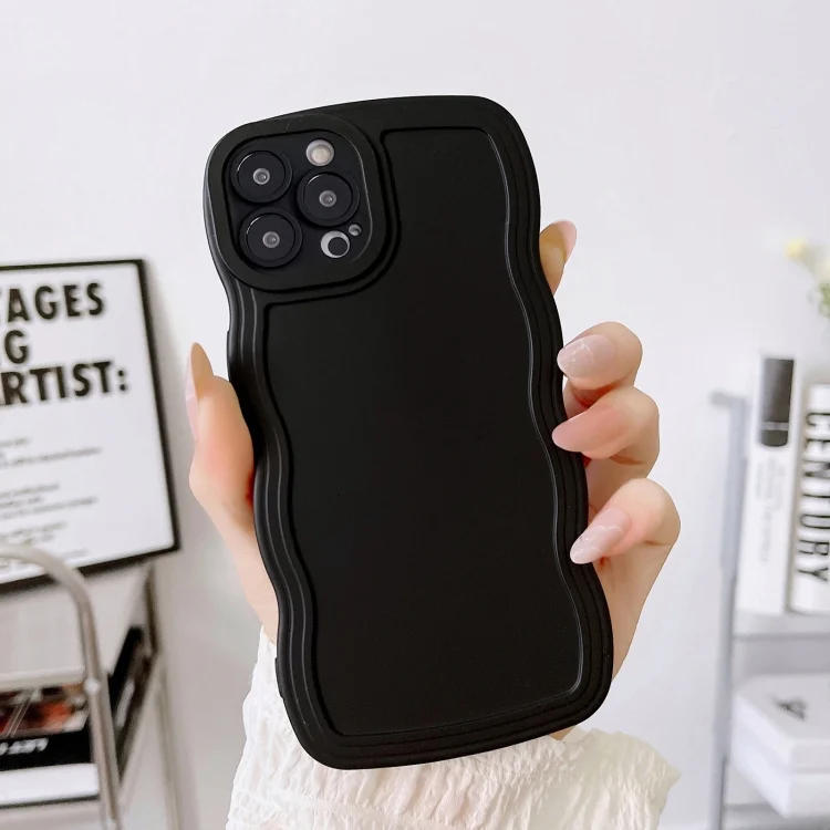 Wave Edge Silicone Phone Case, For iPhone 15 Pro Max, For iPhone 15 Pro, For iPhone 15 Plus, For iPhone 15