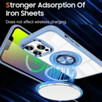 Magnetic Rotating Ring Holder Acrylic Phone Case, For iPhone 15 Pro Max, For iPhone 15 Pro, For iPhone 15 Plus - Image 3