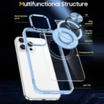 Magnetic Rotating Ring Holder Acrylic Phone Case, For iPhone 15 Pro Max, For iPhone 15 Pro, For iPhone 15 Plus - Image 4