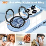Magnetic Rotating Ring Holder Acrylic Phone Case, For iPhone 15 Pro Max, For iPhone 15 Pro, For iPhone 15 Plus - Image 7