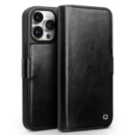 QIALINO Classic 103 Buckle Genuine Leather Phone Case, For iPhone 15 Pro Max, For iPhone 15 Pro, For iPhone 15 Plus, For iPhone 15