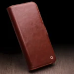 QIALINO Classic 103 Buckle Genuine Leather Phone Case, For iPhone 15 Pro Max, For iPhone 15 Pro, For iPhone 15 Plus, For iPhone 15 - Image 4