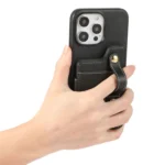 01 RFID Card Bag Cowhide Texture PU Phone Case, For iPhone 15 Pro Max - Image 3