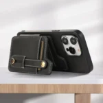 01 RFID Card Bag Cowhide Texture PU Phone Case, For iPhone 15 Pro Max - Image 4