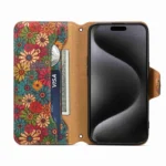 Denior Flower Language Series Cork Fabric Oil Edge Leather Phone Case, For iPhone 11 Pro - Image 6