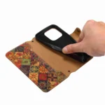 Denior Flower Language Series Cork Fabric Oil Edge Leather Phone Case, For iPhone 11 Pro - Image 2