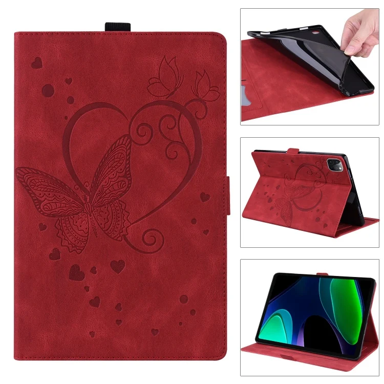 Love Butterfly Embossed Leather Tablet Case, For Xiaomi Pad 6 / Pad 6 Pro