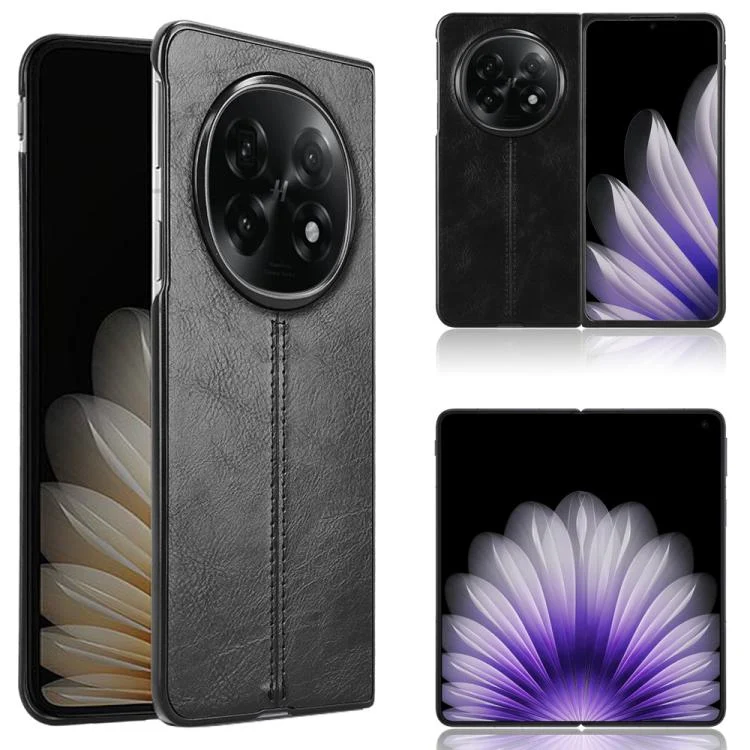 EDA005761403A.webp Cow Pattern Sewing Back Cover Phone Case, For OPPO Find N5, For OPPO Find N3, For OPPO Find N3 Flip - Image 1