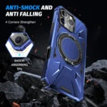 MagSafe Magnetic Shockproof Phone Case with Ring Holder, For iPhone 16 Pro Max, For iPhone 16 Pro - Image 6