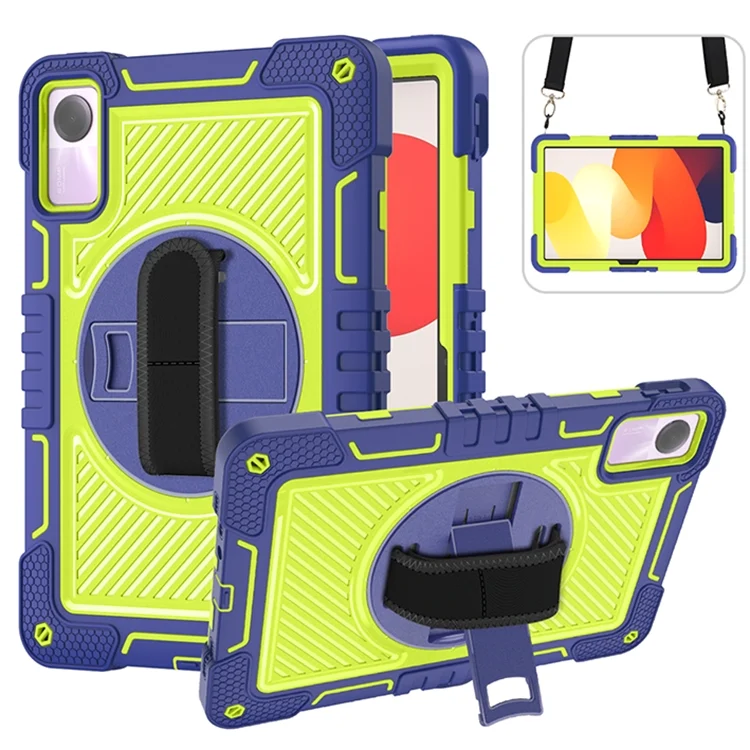 360 Degree Rotation PC Contrast Silicone Tablet Case, For Xiaomi Redmi Pad SE, For Xiaomi Pad 6