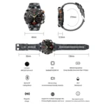 K59 IP67 BT5.0 1.43inch Smart Watch Support Voice Call / Sleep Detection - Image 2