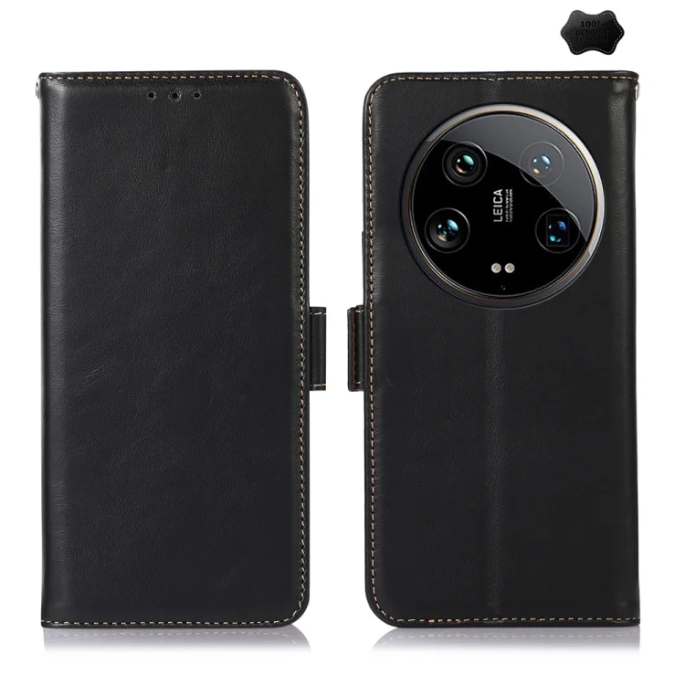 Magnetic Crazy Horse Texture Genuine Leather RFID Phone Case, For Xiaomi 14 Ultra, For Xiaomi 14
