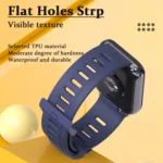 Mijobs Flat Hole Breathable Silicone Watch Band - Image 6