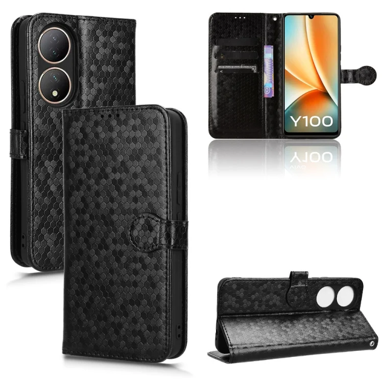 Honeycomb Dot Texture Leather Phone Case, For vivo Y100 5G