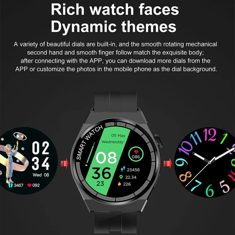 EDA0059118_B9.webp GT3 Smart Bracelet, 1.5 inch Smart Watch, Bluetooth Call / Heart Rate / Blood Pressure / Blood Oxygen - Image 10