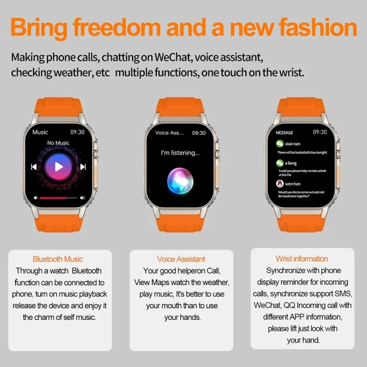 EDA0059146_B14.webp G41 Smart Bracelet, 2.01 inch IP67 Waterproof Smart Watch, Bluetooth Call / Heart Rate / Non-invasive Blood Glucose / HRV / MET - Image 15
