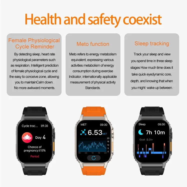 EDA0059146_B7.webp G41 Smart Bracelet, 2.01 inch IP67 Waterproof Smart Watch, Bluetooth Call / Heart Rate / Non-invasive Blood Glucose / HRV / MET - Image 8