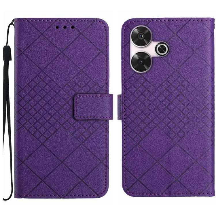 EDA005925537A.webp Rhombic Grid Texture Leather Phone Case, For Xiaomi Redmi 13 4G Global / 5G Global, For Xiaomi Redmi A3, For Xiaomi Redmi Note 13 4G Global - Image 1