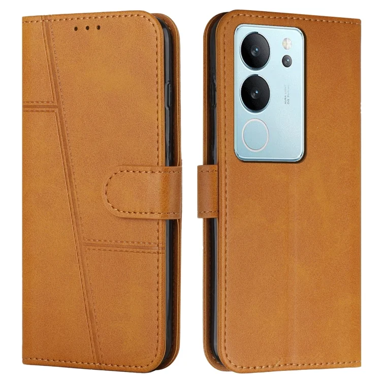 Stitching Calf Texture Buckle Leather Phone Case, For vivo S17 / vivo S17 Pro
