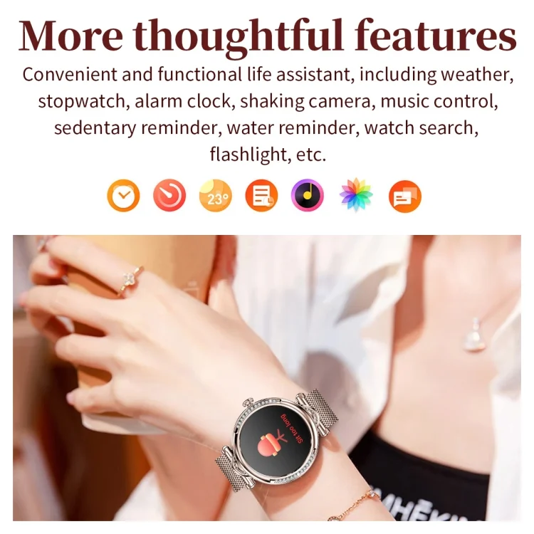 EDA0059452_B10.webp CF32 1.27 inch Screen Lady Smart Watch, Support Female Physiology Monitoring & 100+ Sports Modes - Image 11