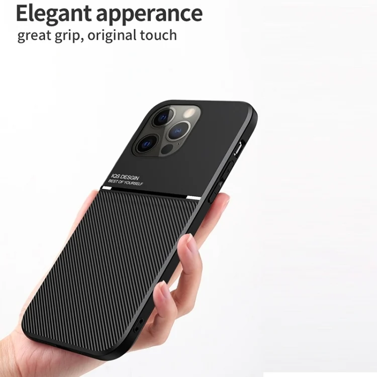 EDA005947704A_1.webp Classic Tilt Strip Grain Magnetic Shockproof PC + TPU Phone Case, For iPhone 15 - Image 2