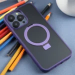 DFANS DESIGN Frosted Magsafe Magnetic Holder Phone Case, For iPhone 15 Pro Max, For iPhone 15 Pro - Image 2