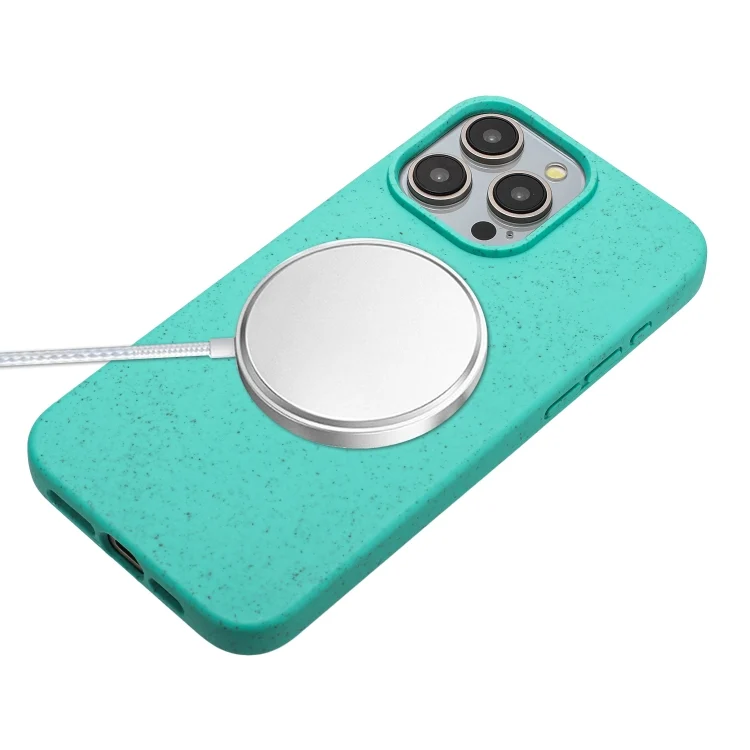 EDA005958201A_1.webp Wheat MagSafe Magnetic Straw Material + TPU Phone Case with Lanyard, For iPhone 15 Pro Max, For iPhone 15 Pro - Image 2