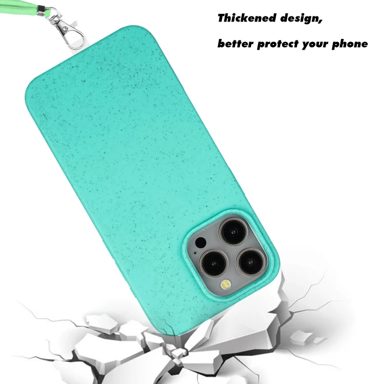 EDA005958201A_2.webp Wheat MagSafe Magnetic Straw Material + TPU Phone Case with Lanyard, For iPhone 15 Pro Max, For iPhone 15 Pro - Image 3